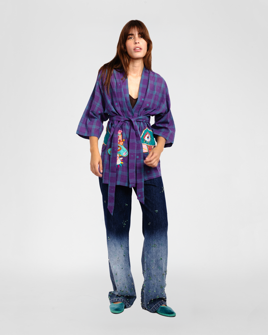 SHROOM MYSTERY PURPLE KIMONO BLOUSE