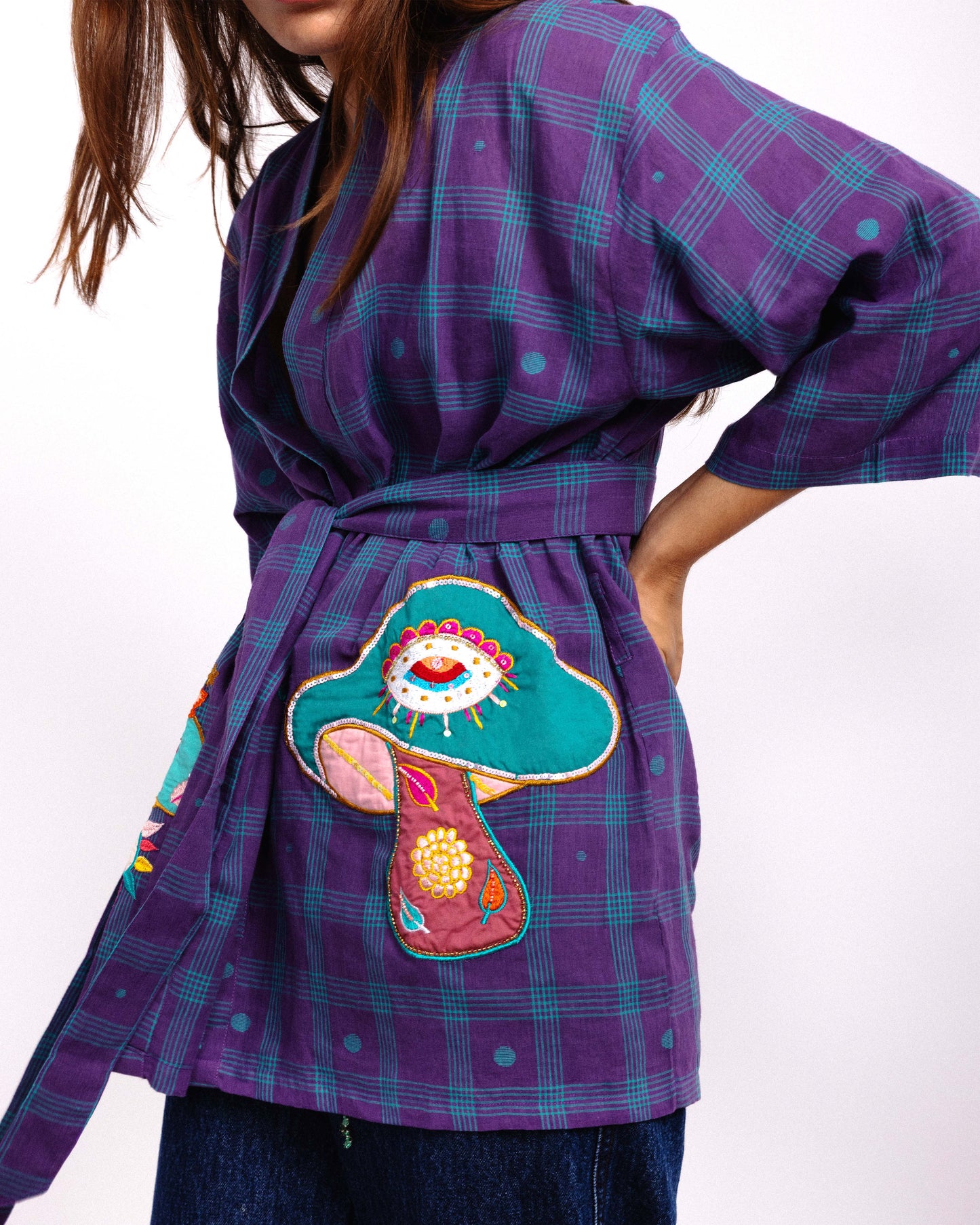 SHROOM MYSTERY PURPLE KIMONO BLOUSE