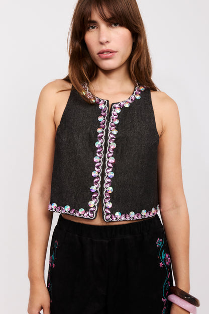 ECSTASY GREY CROP TOP