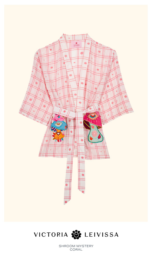 SHROOM MYSTERY WHITE KIMONO BLOUSE
