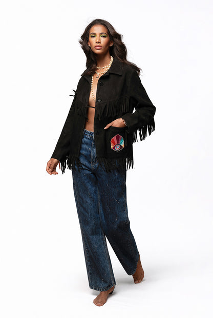 MAGIC DOOR GREY SUEDE JACKET