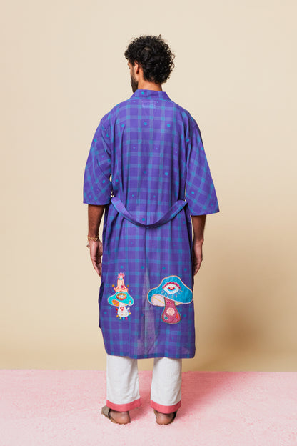 MUSHROOM PURPLE KIMONO DRESS