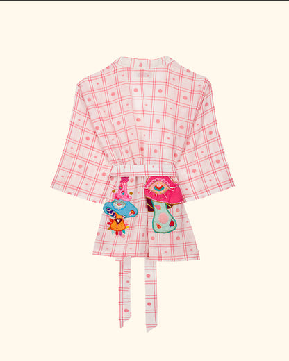 SHROOM MYSTERY WHITE KIMONO BLOUSE