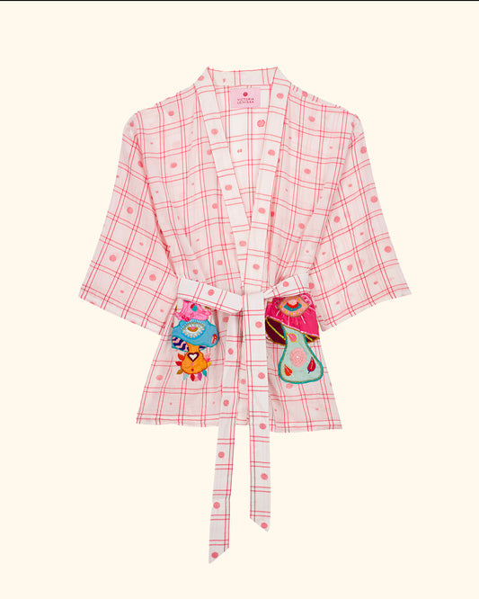 SHROOM MYSTERY WHITE KIMONO BLOUSE