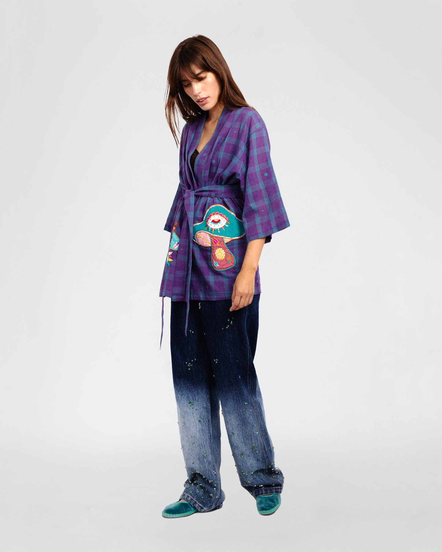 SHROOM MYSTERY PURPLE KIMONO BLOUSE