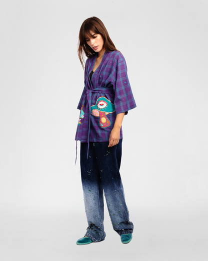 SHROOM MYSTERY PURPLE KIMONO BLOUSE