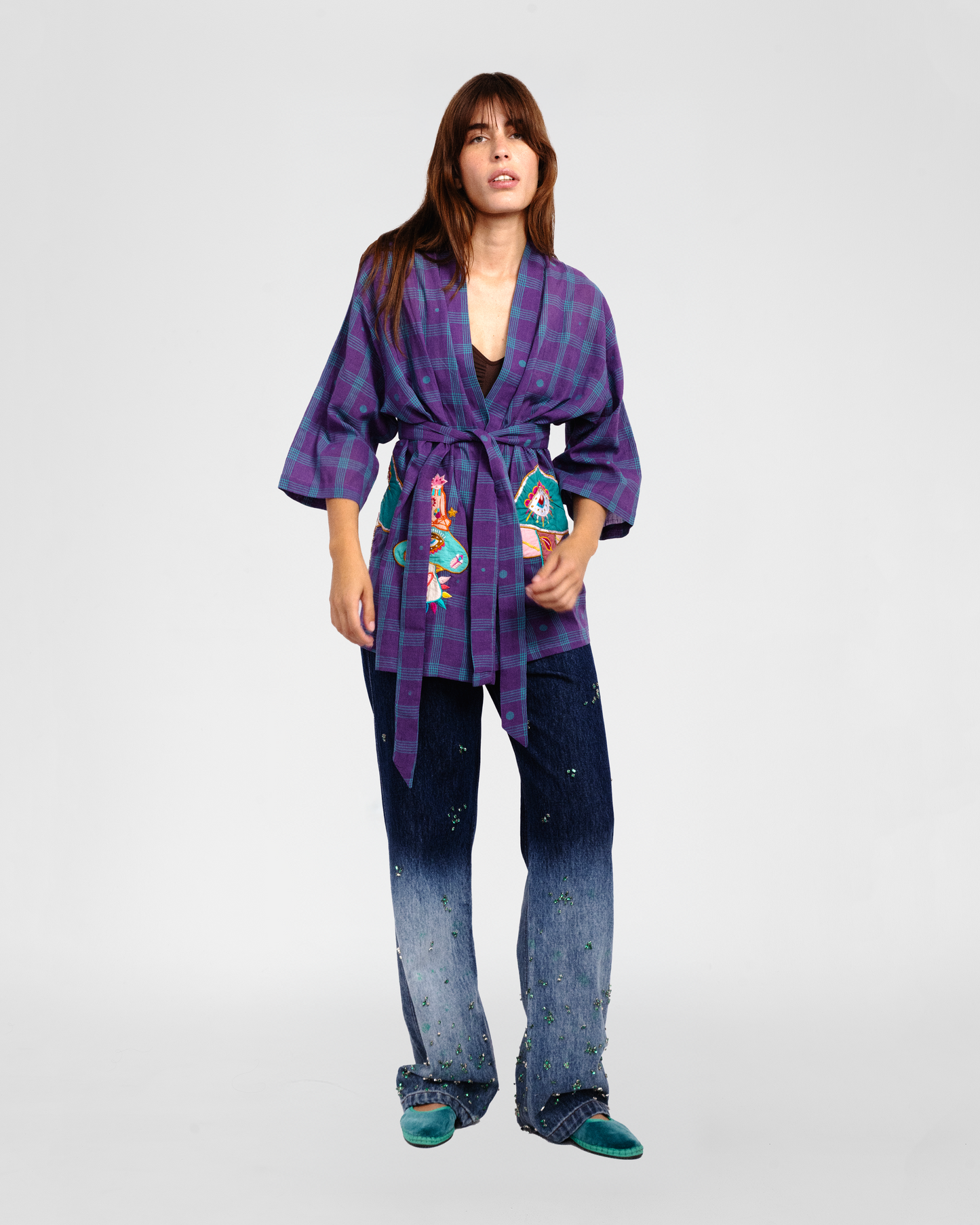 SHROOM MYSTERY PURPLE KIMONO BLOUSE