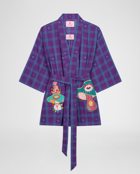 SHROOM MYSTERY PURPLE KIMONO BLOUSE