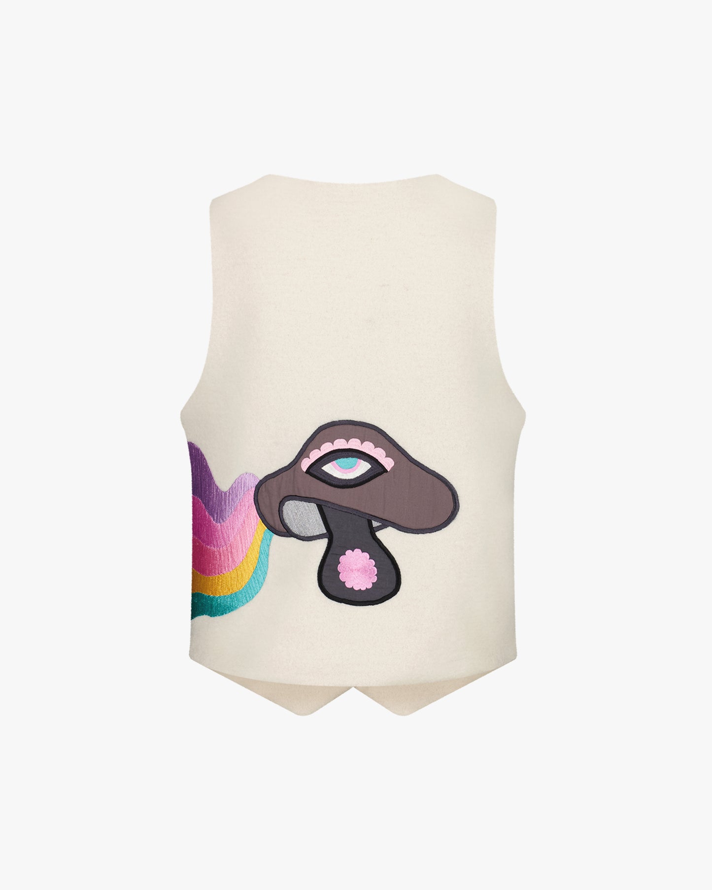 RAINBOW MUSHROOM CREAM WAISTCOAT